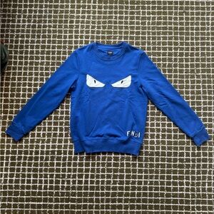 Fendi Royal Blue Eyes Crewneck Sweatshirt